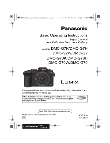 Basic Operating Instructions Model No. DMC-G7K/DMC Basic Operating Instructions Model No. DMC-G7K/DMC