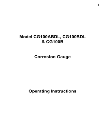 Elcometer CG100 Corrosion Thickness Gauge Instruction manual | Manualzz Elcometer CG100 Corrosion Thickness Gauge Instruction manual | Manualzz