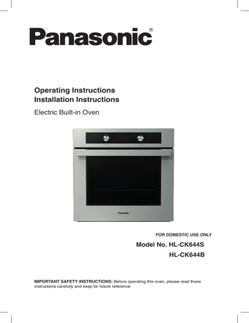 Panasonic HLCK644BBPQ, HLCK644SBPQ Operating instructions Panasonic HLCK644BBPQ, HLCK644SBPQ Operating instructions