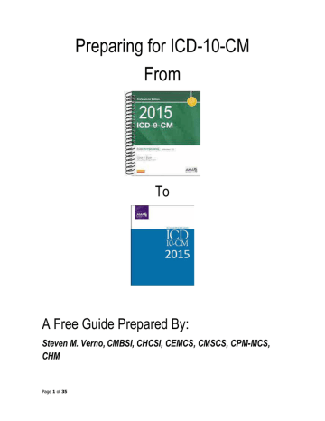 Preparing for ICD-10-CM From Preparing for ICD-10-CM From