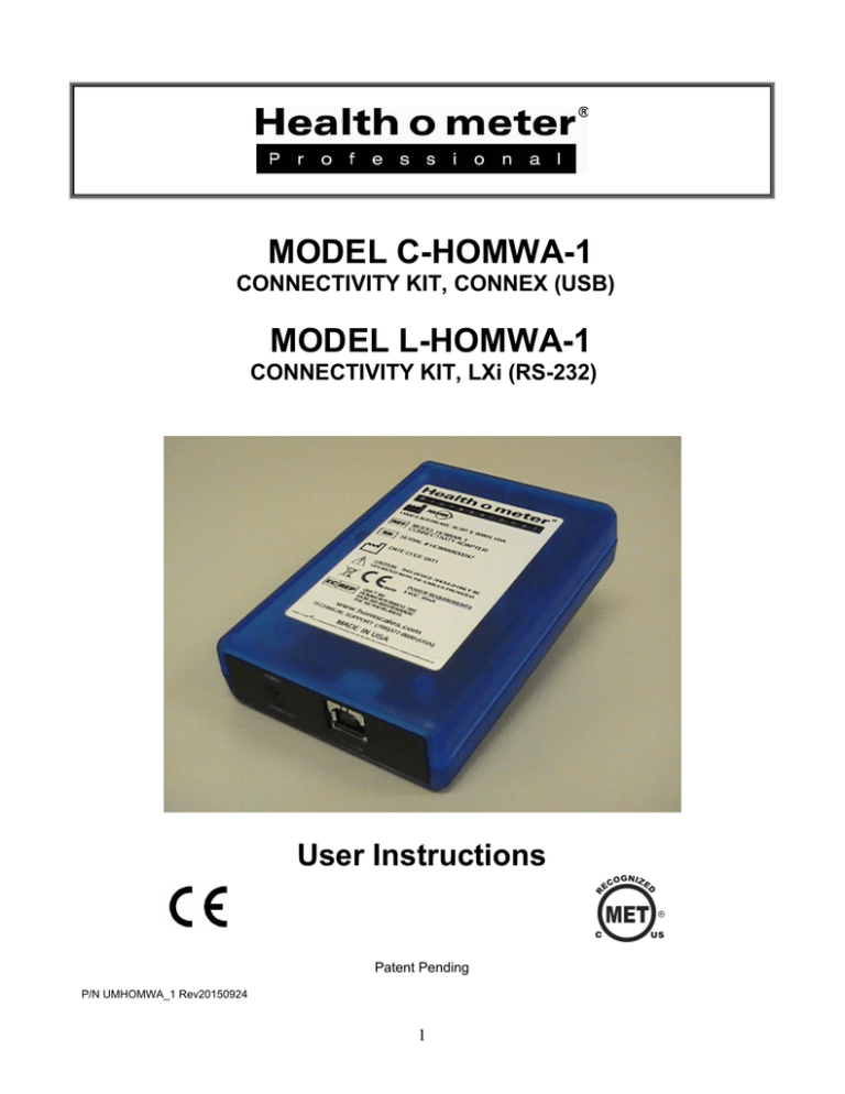 Manual PDF - Health o meter® Professional Scales Manual PDF - Health o meter® Professional Scales