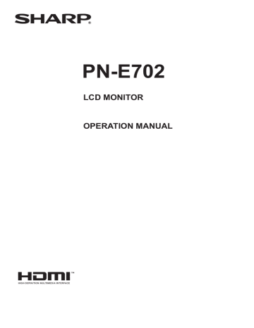 PN-E702 Operation Manual | Manualzz