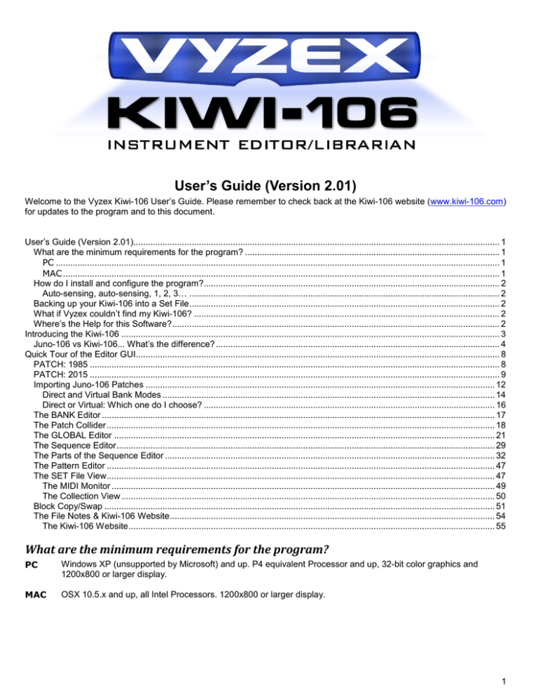 User`s Guide - Kiwi-106 User`s Guide - Kiwi-106