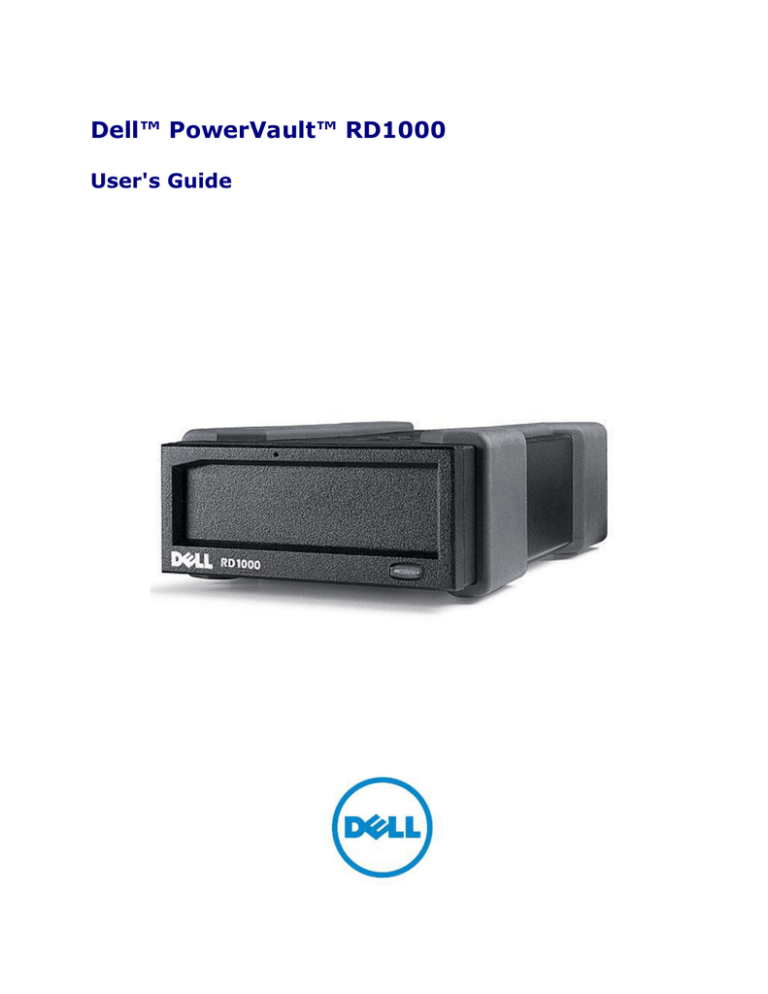 Contents: Dell PowerVault RD1000 User`s Guide Contents: Dell PowerVault RD1000 User`s Guide