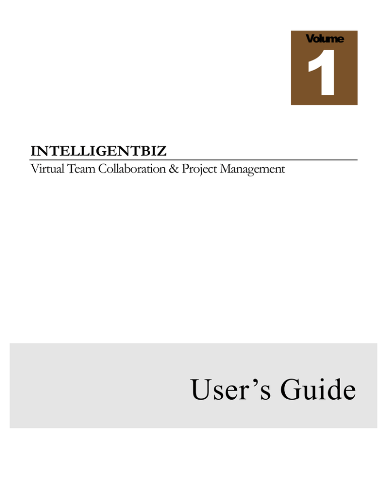 User`s Guide - IntelligentBiz User`s Guide - IntelligentBiz