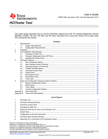 HCITester Tool (Rev. B) | Manualzz HCITester Tool (Rev. B) | Manualzz