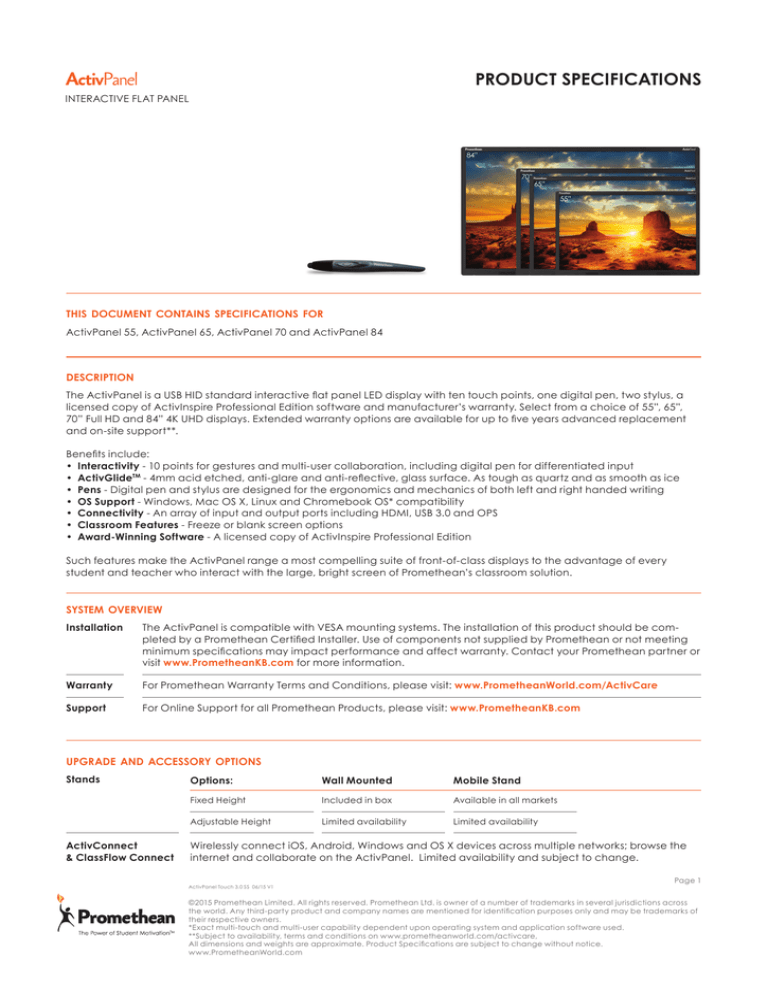 Specification Sheet Specification Sheet