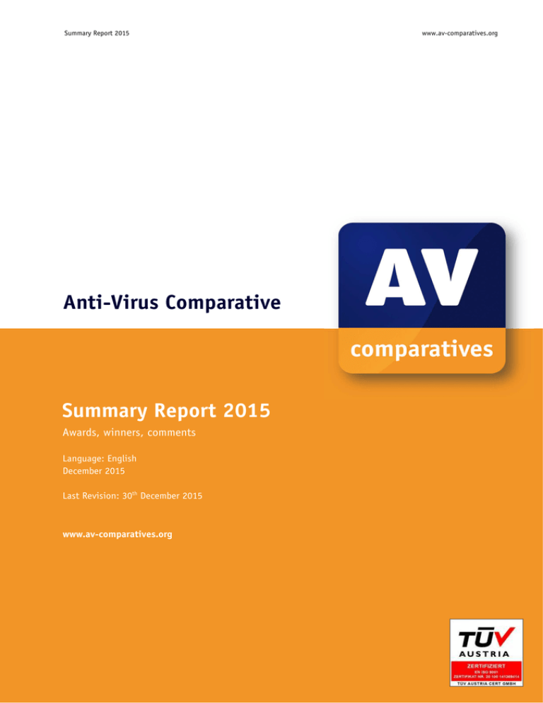 Summary Report 2015 - AV Summary Report 2015 - AV