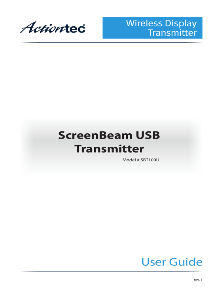 ScreenBeam USB Transmitter ScreenBeam USB Transmitter