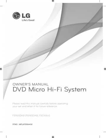 LG FB165DAB Owner's manual LG FB165DAB Owner's manual