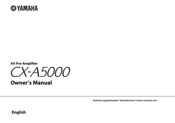 Yamaha CX-A5000 Owner's manual | Manualzz Yamaha CX-A5000 Owner's manual | Manualzz
