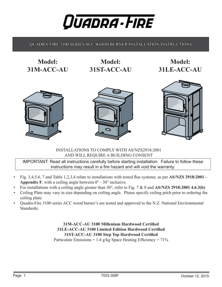 Install Manual - Hearth & Home Technologies Install Manual - Hearth & Home Technologies