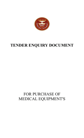 Tender Notice for purchase of Medical Equipments. size Tender Notice for purchase of Medical Equipments. size
