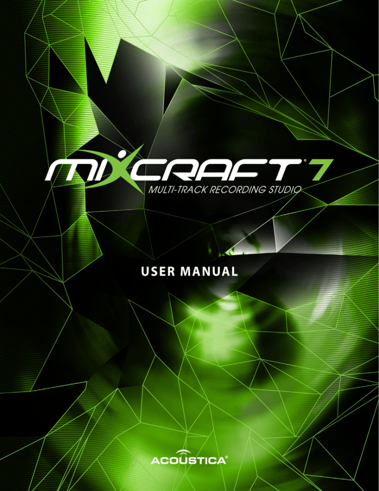 Mixcraft 7 Recording Software Manual Mixcraft 7 Recording Software Manual