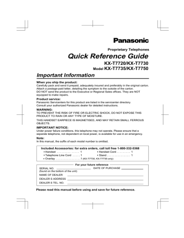 77 Series Quick Reference Guide 77 Series Quick Reference Guide