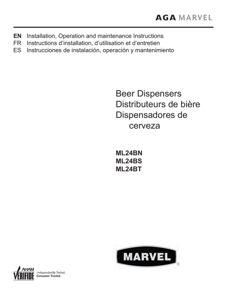Marvel ML24BNS1RS, ML24BNS1RS-X1, ML24BSS2LB, ML24BSS2LS Owner's manual Marvel ML24BNS1RS, ML24BNS1RS-X1, ML24BSS2LB, ML24BSS2LS Owner's manual