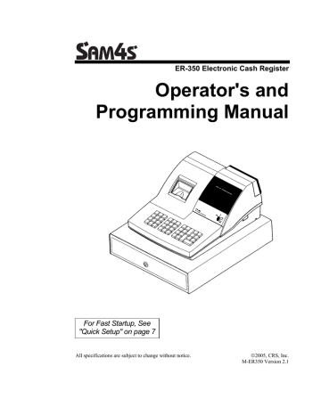 | Size: 364 kB SAM4s ER-350 Programming Operator Manual V2.1 | Size: 364 kB SAM4s ER-350 Programming Operator Manual V2.1