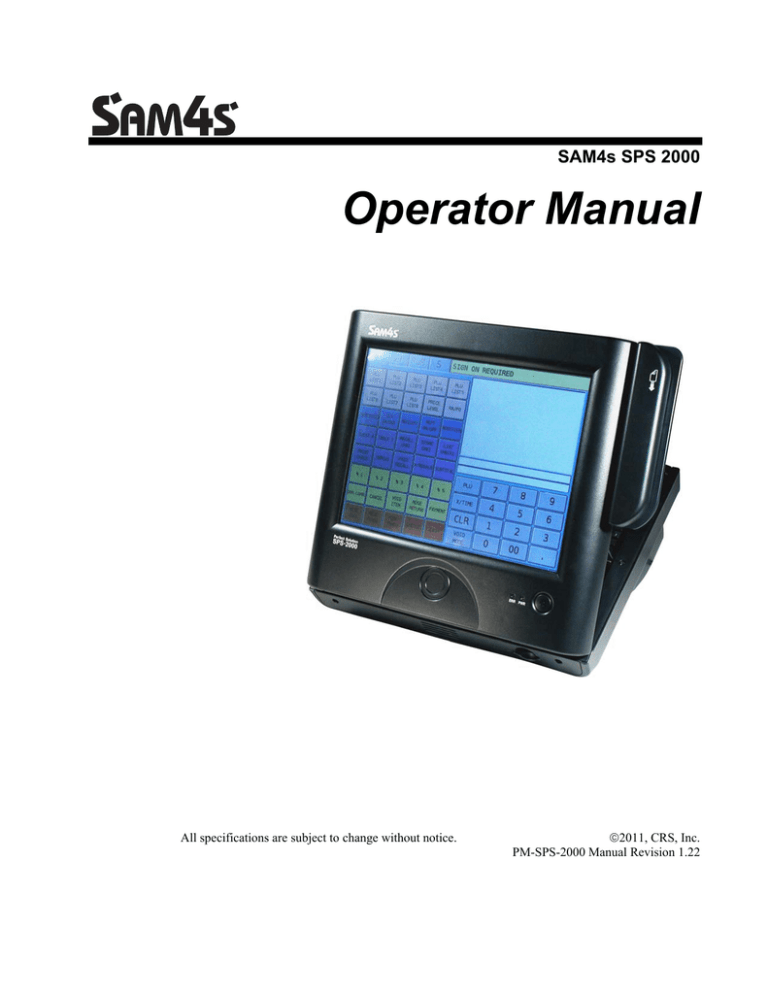 | Size: 2 MB SAM4s SPS-2000 Operator s Manual V1.22 | Size: 2 MB SAM4s SPS-2000 Operator s Manual V1.22