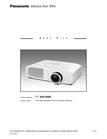 PT-AH1000E Datenblatt PT-AH1000E Datenblatt