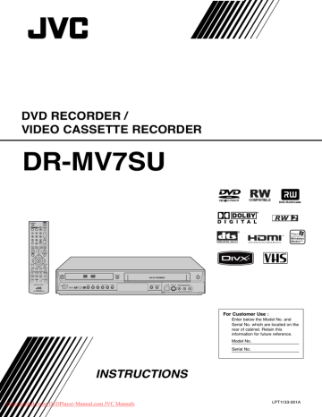 JVC DR-MV7S User Guide Manual Operating Instruction Pdf | Manualzz