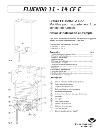 Chaffoteaux Maury FLUENDO 11 CF E Et FLUENDO 14 CF E Notice D