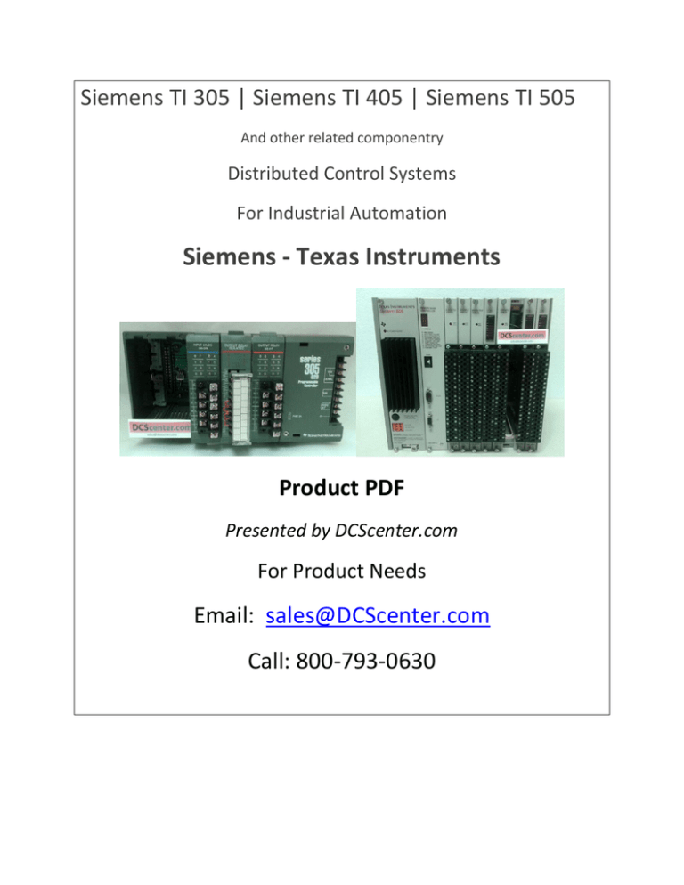SIEMENS | 305-01DA |Analog Output Module | Simatic TI 305 | PDF SIEMENS | 305-01DA |Analog Output Module | Simatic TI 305 | PDF