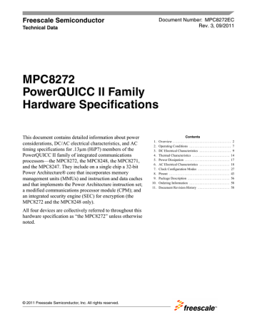 Datasheet For MPC8248ZQTIEA By Freescale Manualzz