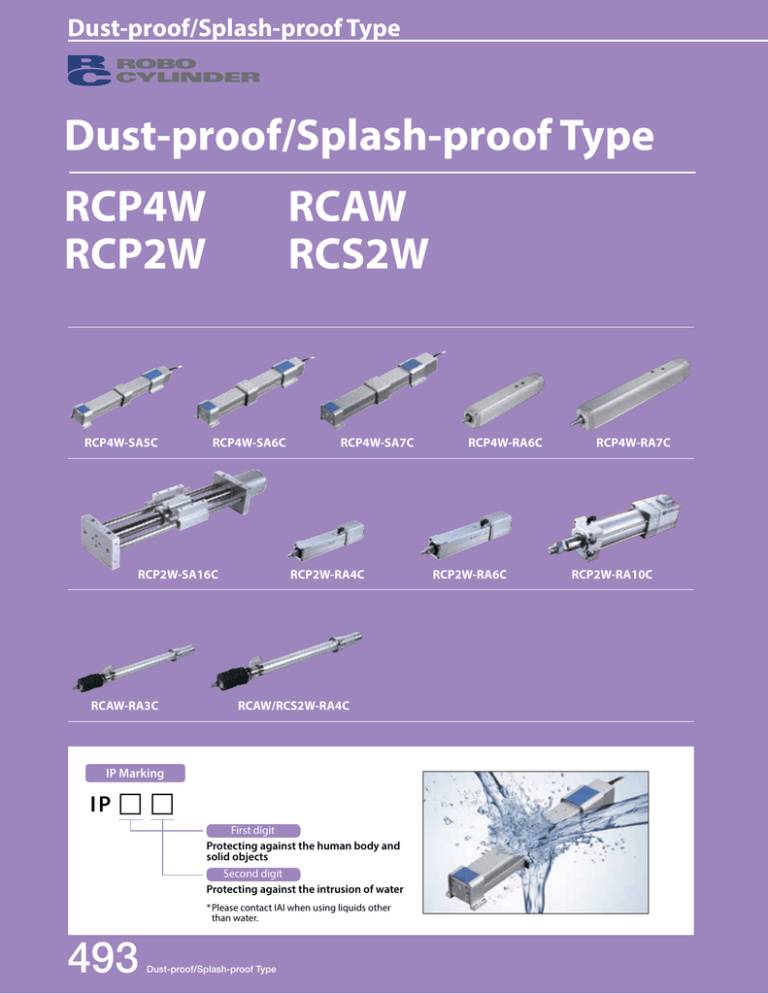 8 Dust and Splash-Proof types / P493 8 Dust and Splash-Proof types / P493