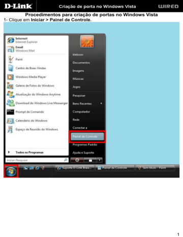Criar uma porta de impressão no Windows Vista Criar uma porta de impressão no Windows Vista