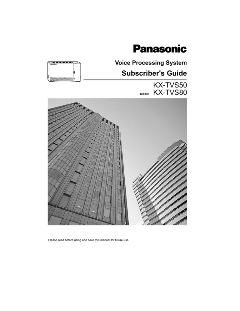 Panasonic KX-TD1232 Subscribers Guide Panasonic KX-TD1232 Subscribers Guide