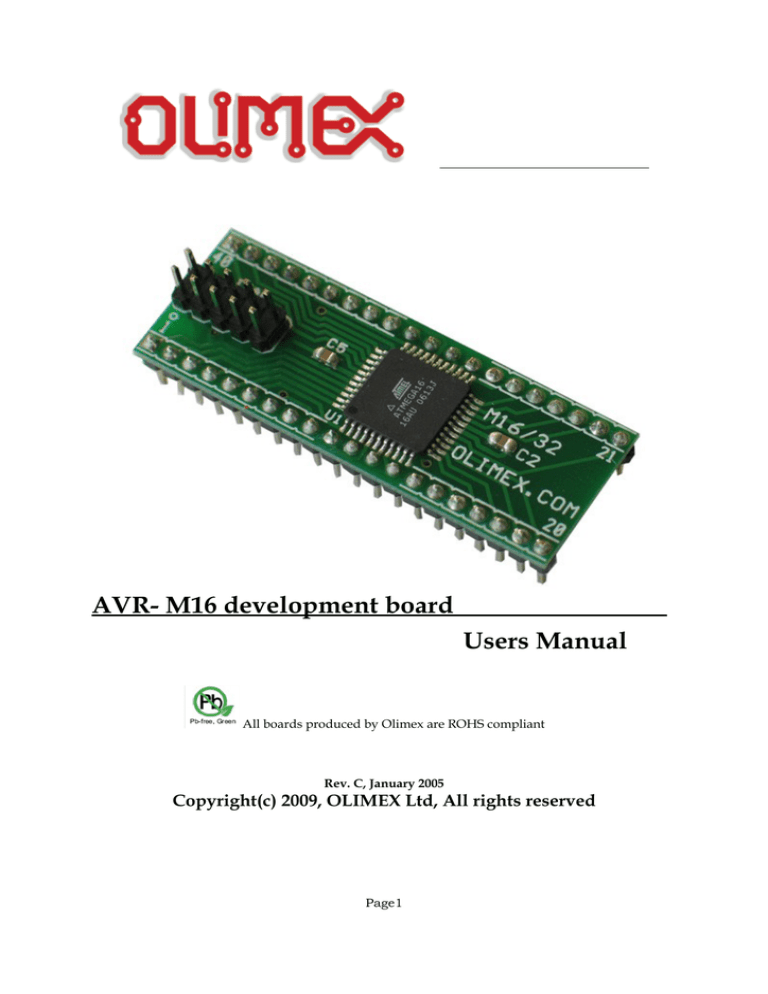AVR-M16 User Manual AVR-M16 User Manual