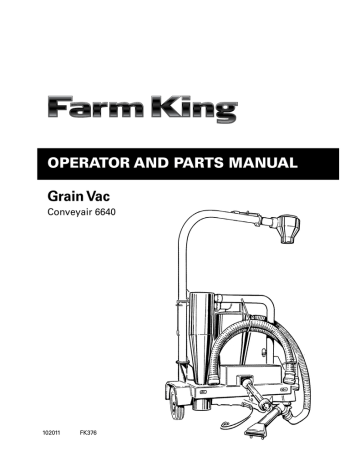 OperatOr and parts Manual Grain Vac Conveyair 6640 102011 OperatOr and parts Manual Grain Vac Conveyair 6640 102011