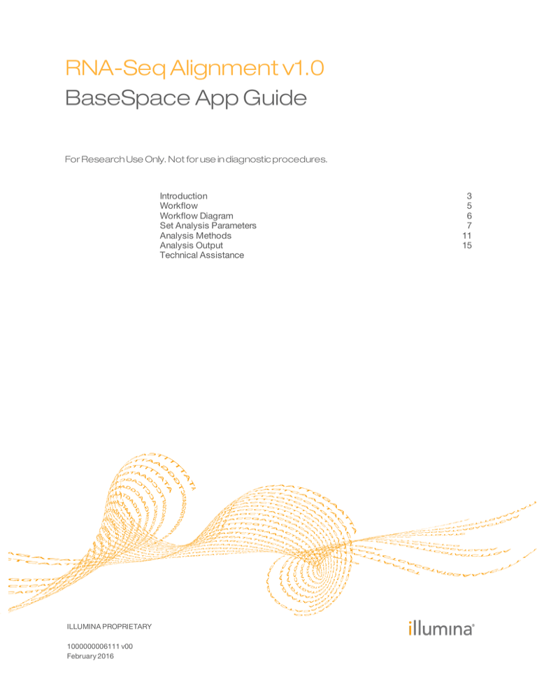 RNA-Seq Alignment BaseSpace App Guide v1.0 (1000000006111 v00) RNA-Seq Alignment BaseSpace App Guide v1.0 (1000000006111 v00)
