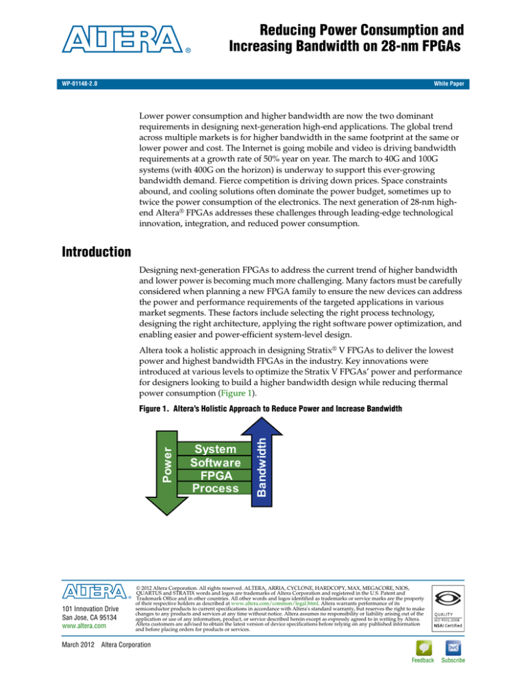 Reducing Power Consumption and Increasing Bandwidth on 28 Reducing Power Consumption and Increasing Bandwidth on 28