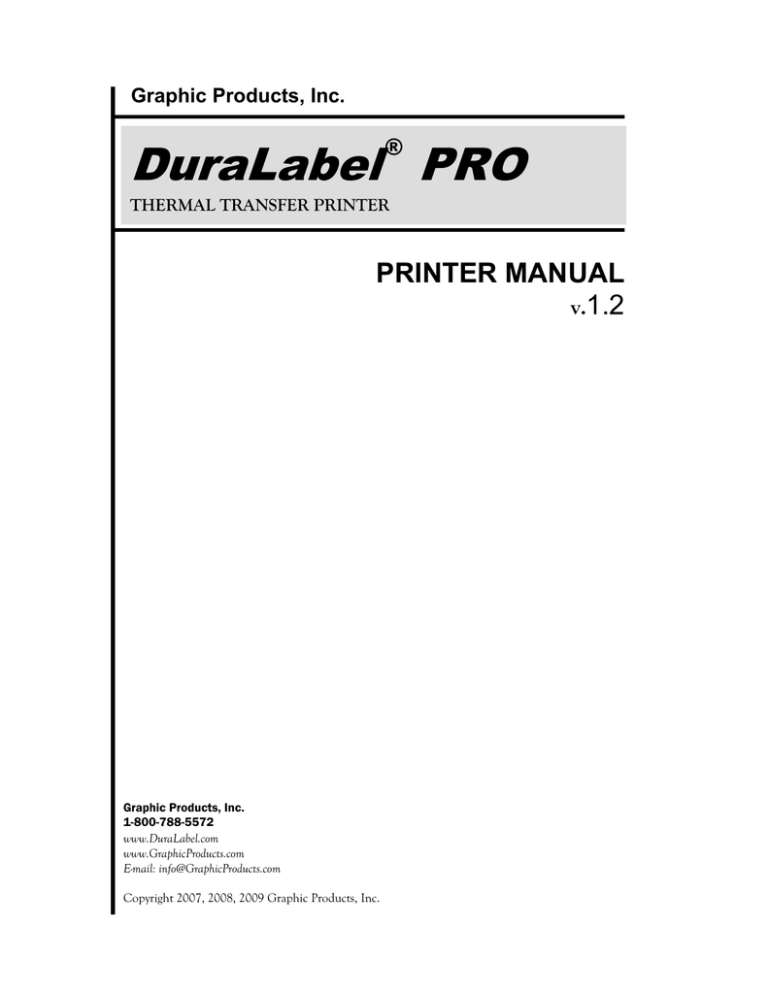 DuraLabel PRO Manual DuraLabel PRO Manual
