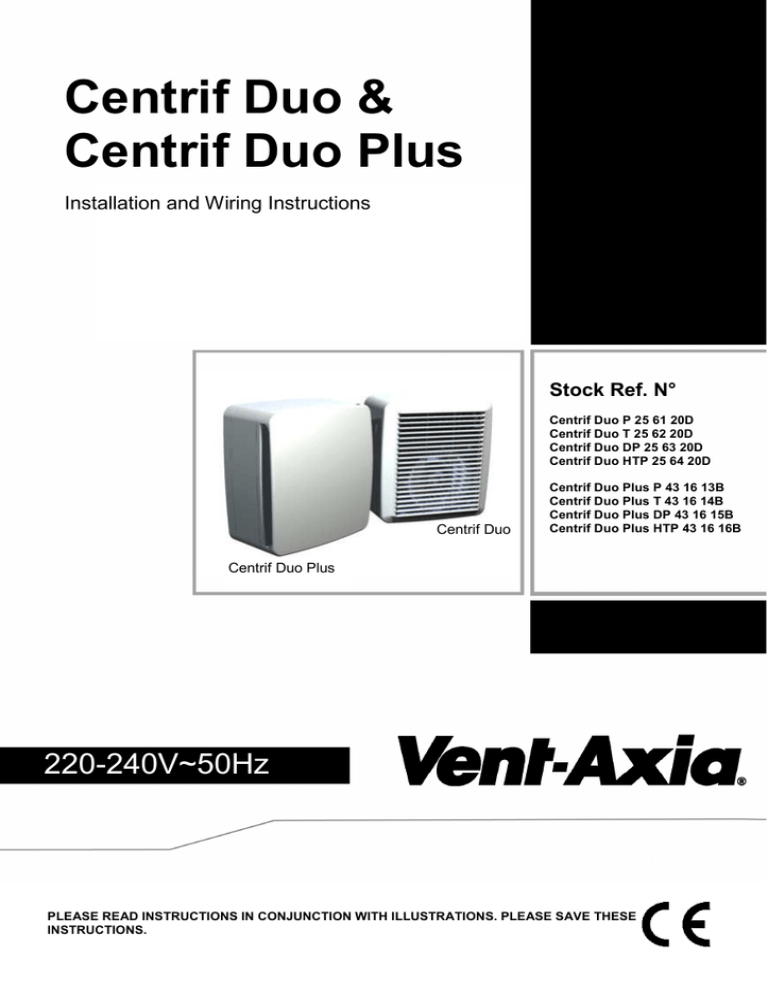Centrif Duo & Centrif Duo Plus Centrif Duo & Centrif Duo Plus