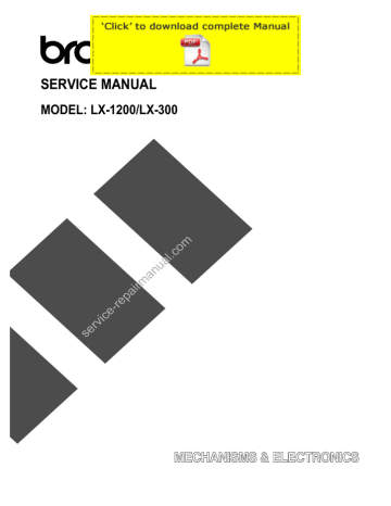 BROTHER LX 300 1200 Service Manual pages | Manualzz