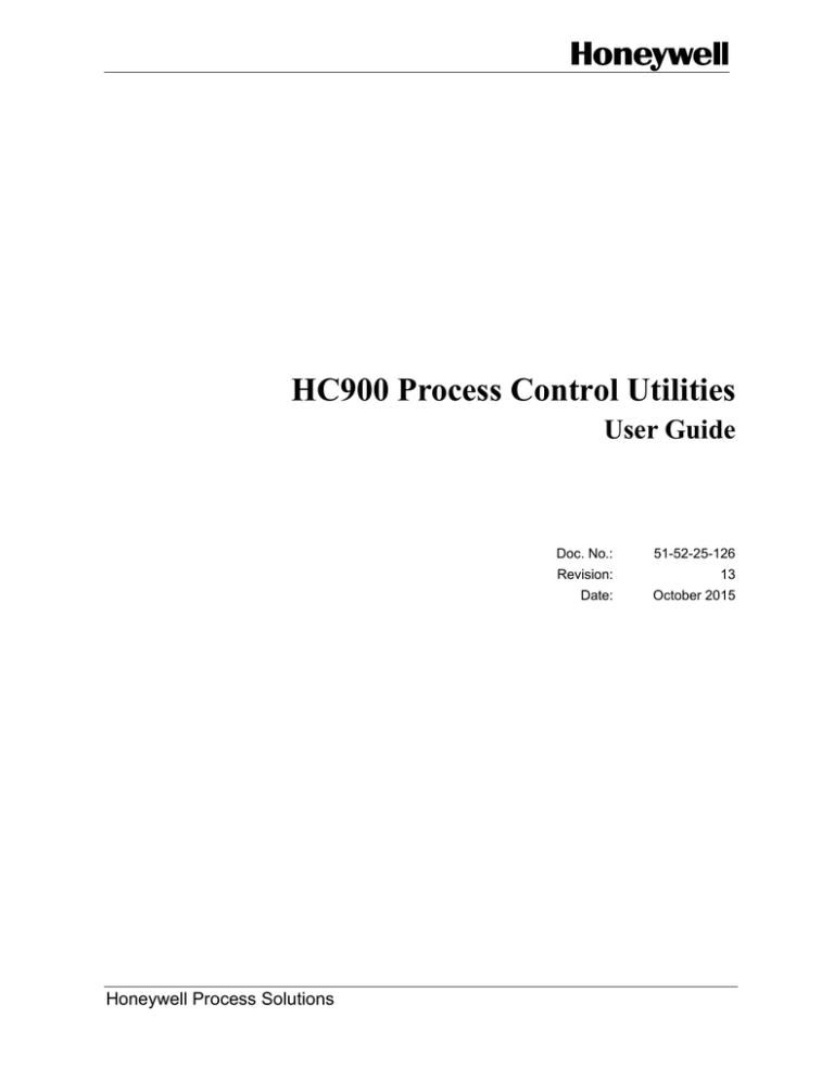 Honeywell HC900 Utilities User Guide Honeywell HC900 Utilities User Guide