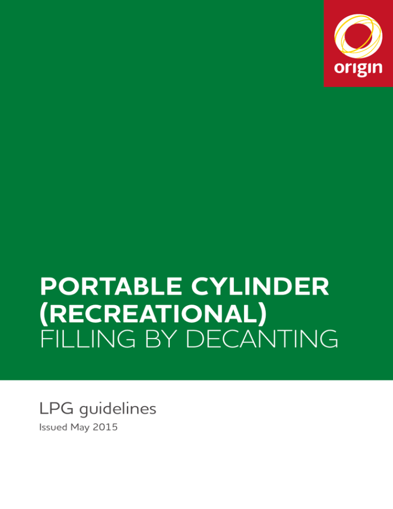 Portable cylinder (recreational) filling by decanting Portable cylinder (recreational) filling by decanting