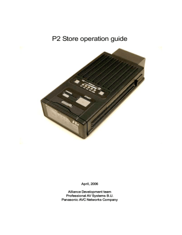 Guide des opérations du P2 Store 04.2006 Guide des opérations du P2 Store 04.2006