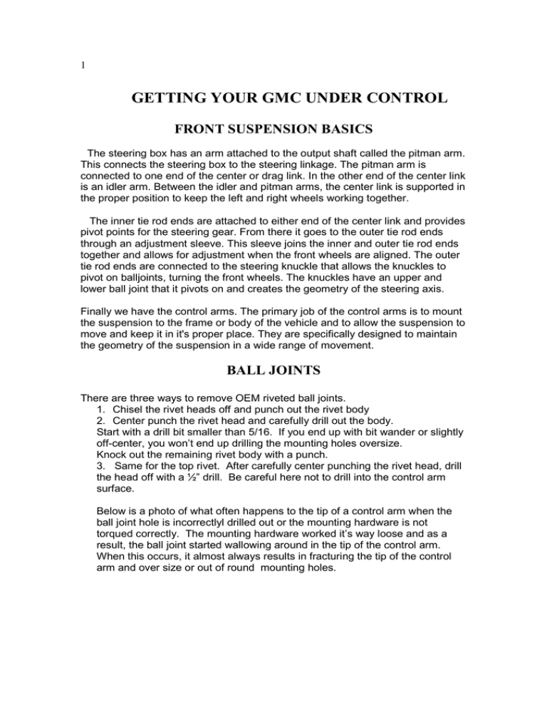 Getting Your GMC Under Control Getting Your GMC Under Control