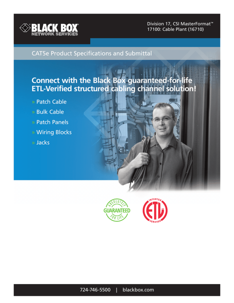 CAT5e Specifications and Submittal CAT5e Specifications and Submittal