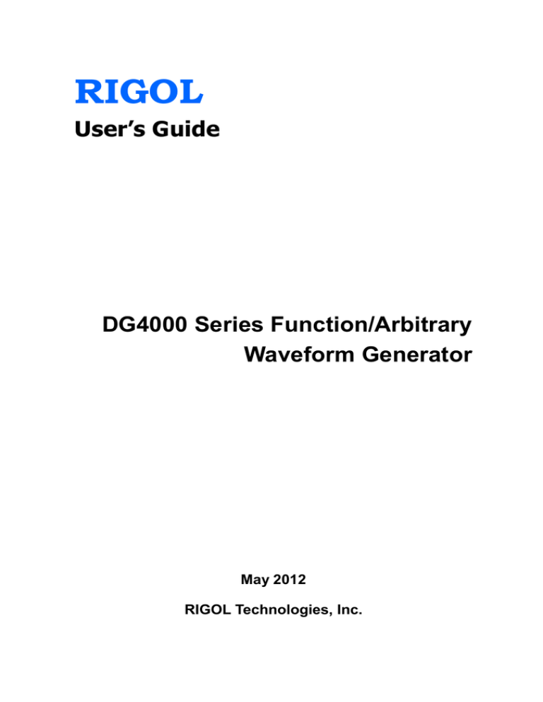 DG4102 User Guide DG4102 User Guide