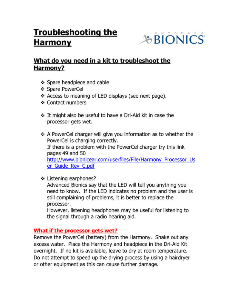 Troubleshooting Harmony Troubleshooting Harmony