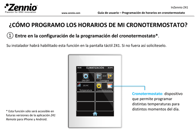 Guia uso del cronotermostato_ZVIZ41PROS Guia uso del cronotermostato_ZVIZ41PROS