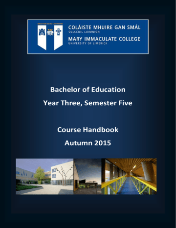B.Ed 3 Autumn Semester 2015 B.Ed 3 Autumn Semester 2015
