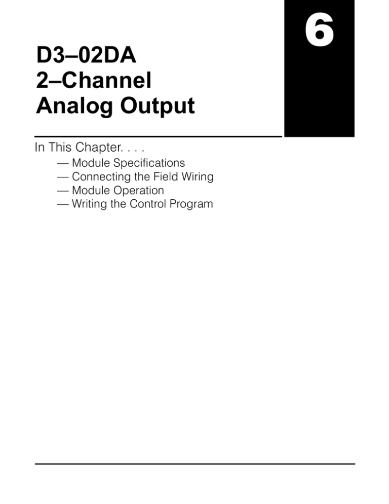 6 1 D3–02DA 2–Channel 6 1 D3–02DA 2–Channel