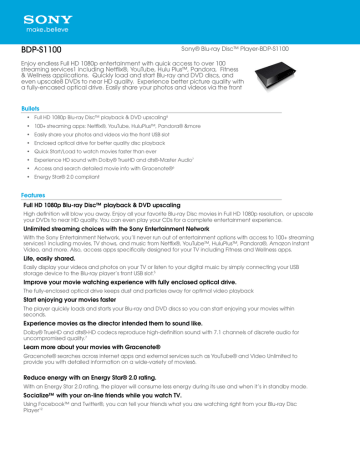 BDPS1100 MFG SPEC SHEET BDPS1100 MFG SPEC SHEET