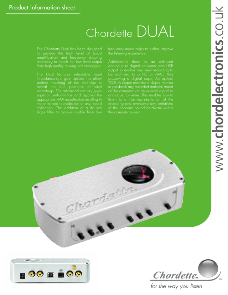 Chord Dual User manual Chord Dual User manual