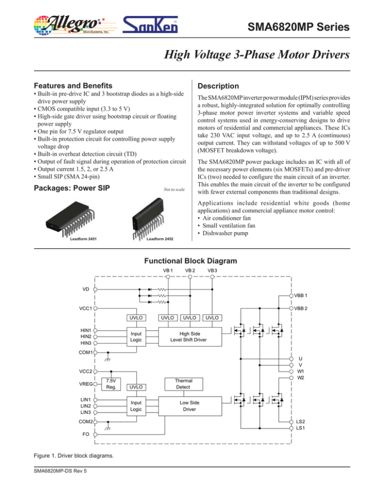 datasheet for SMA6822MP by Allegro MicroSystems, Inc. datasheet for SMA6822MP by Allegro MicroSystems, Inc.